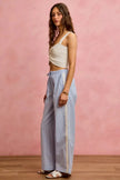 SO ME Wide Check  Pants With Side Lace Trim And Piping  Style Ratio