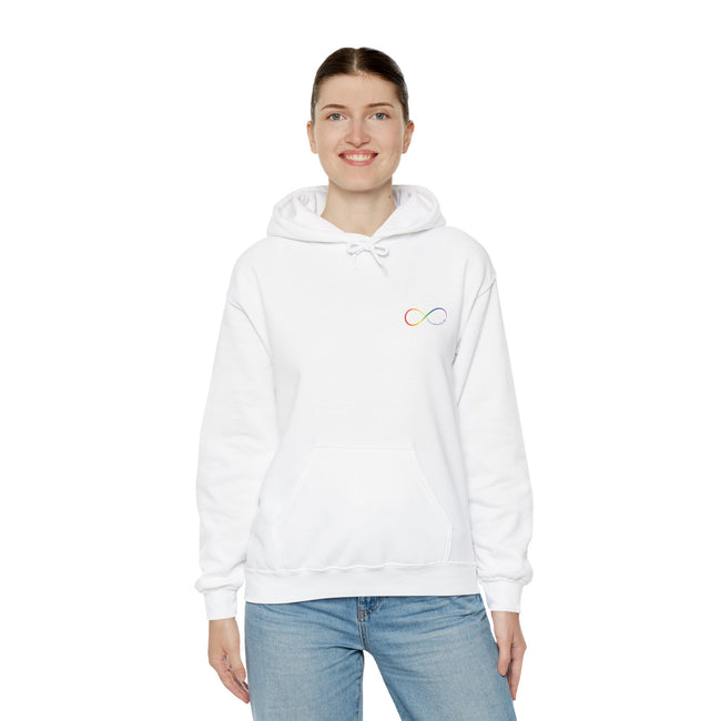 Neurospicy: Rainbow Infinity Hands Hoodie —  Inclusion Pullover - Style Ratio