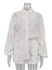 Floral Embroidered Shirt and Shorts Set  Style Ratio