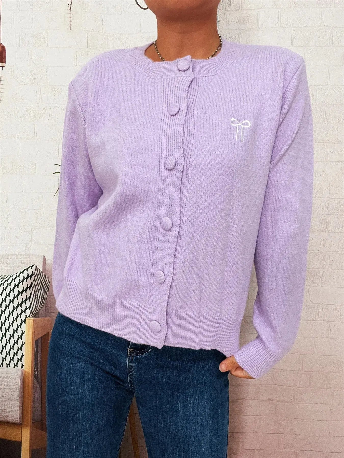 Button Up Long Sleeve Cardigan  Style Ratio