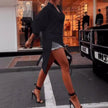 Extra Long Solid Color Long Sleeve Shirt  Style Ratio