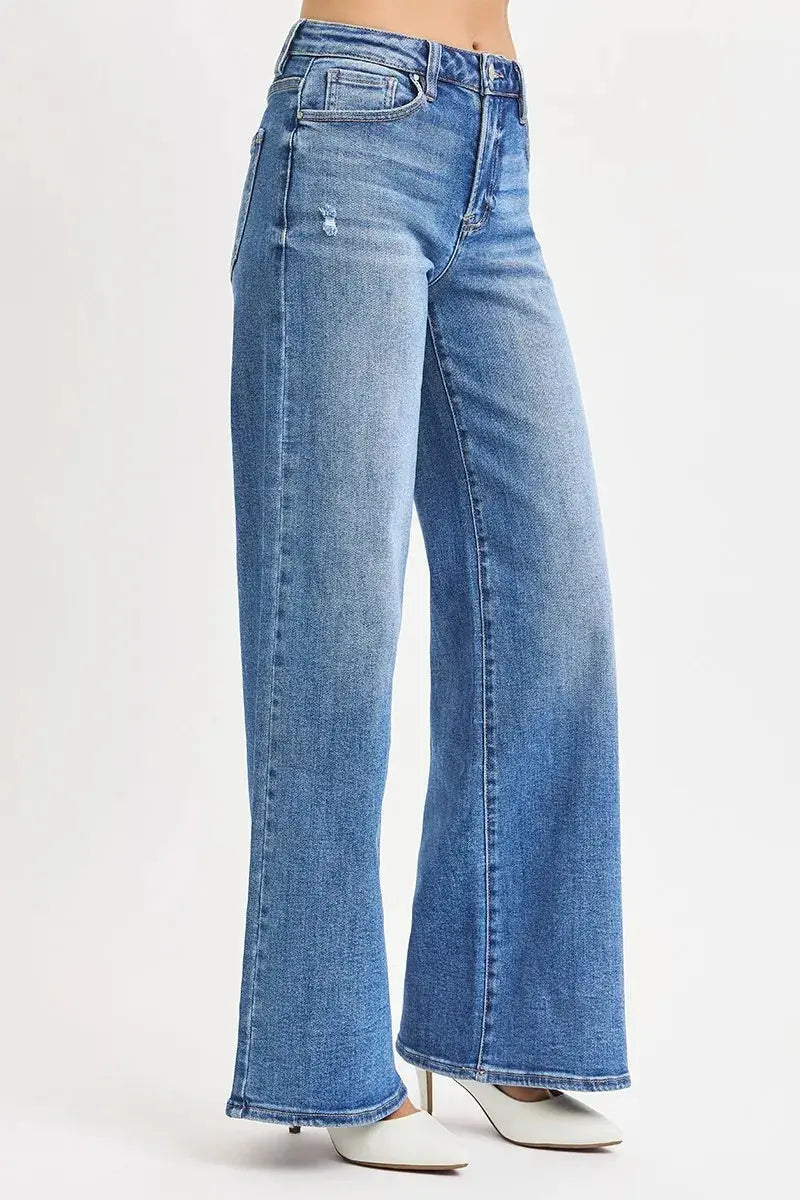 RISEN Full Size High Rise Wide Leg Jeans  Style Ratio