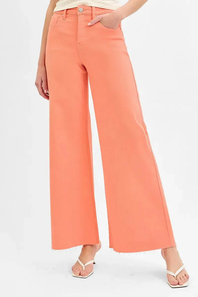 RISEN Full Size Tummy Control High Rise Wide Leg Palazzo Jeans  Style Ratio