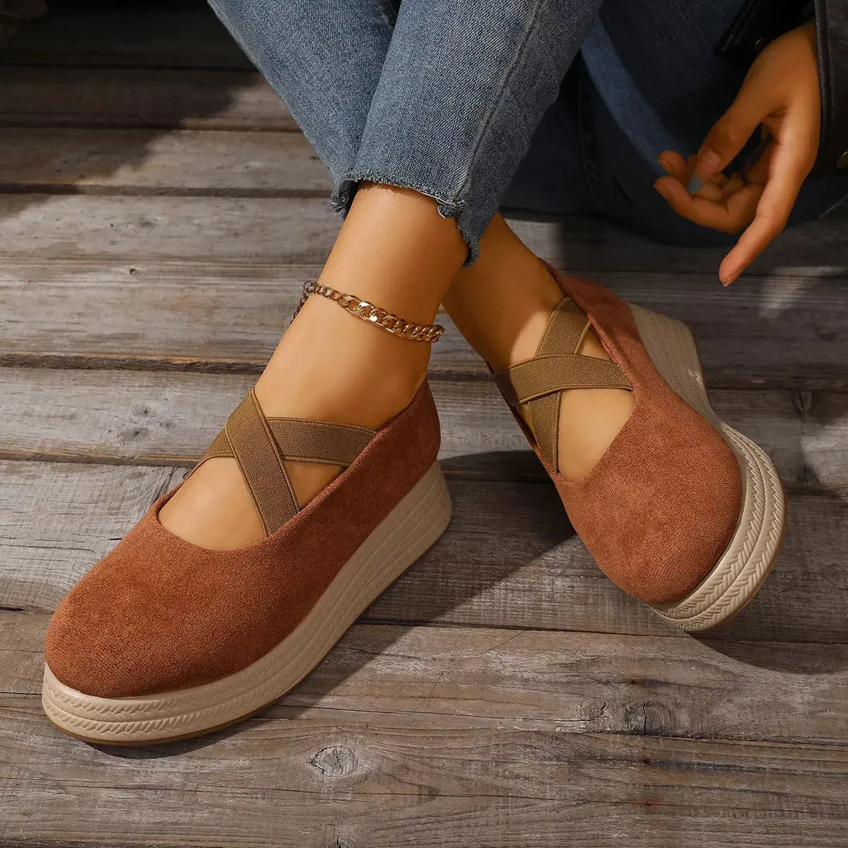 Crisscross Wedge Slip-Ons  Style Ratio