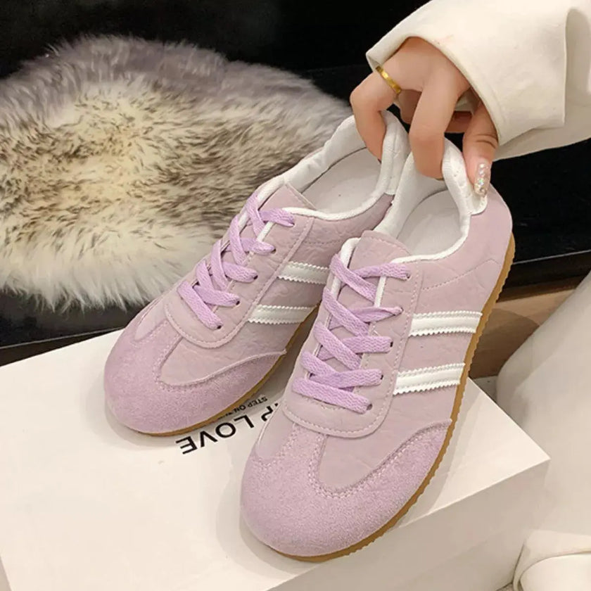 Striped Lace Up Casual Sneakers  Style Ratio