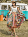 Printed High Waist Handkerchief Hem Skirt  Style Ratio