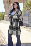 Double Take Plaid Button Up Lapel Collar Coat  Style Ratio