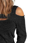 Full Size Cutout Shoulder Long Sleeve Shirt  Style Ratio