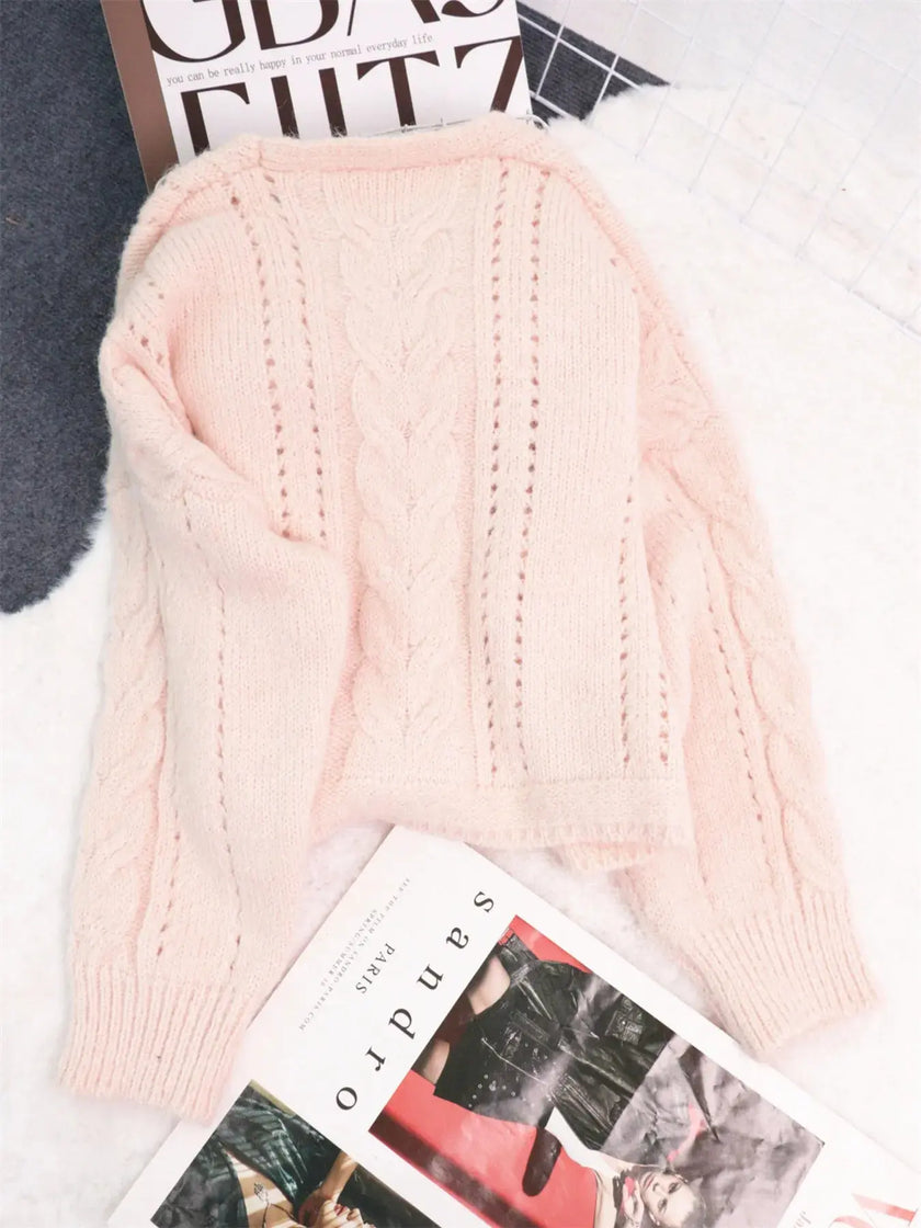 Cable Knit Button-Up Cardigan  Style Ratio