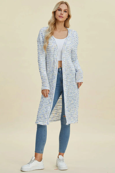 Double Take Open Front Longline Cardigan Trendsi