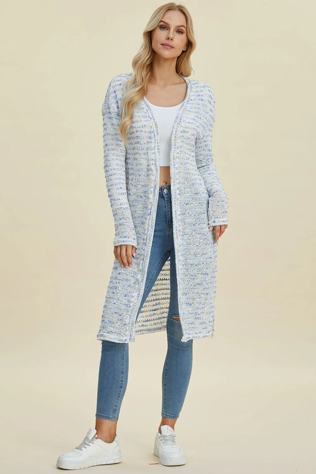 Double Take Open Front Longline Cardigan Trendsi