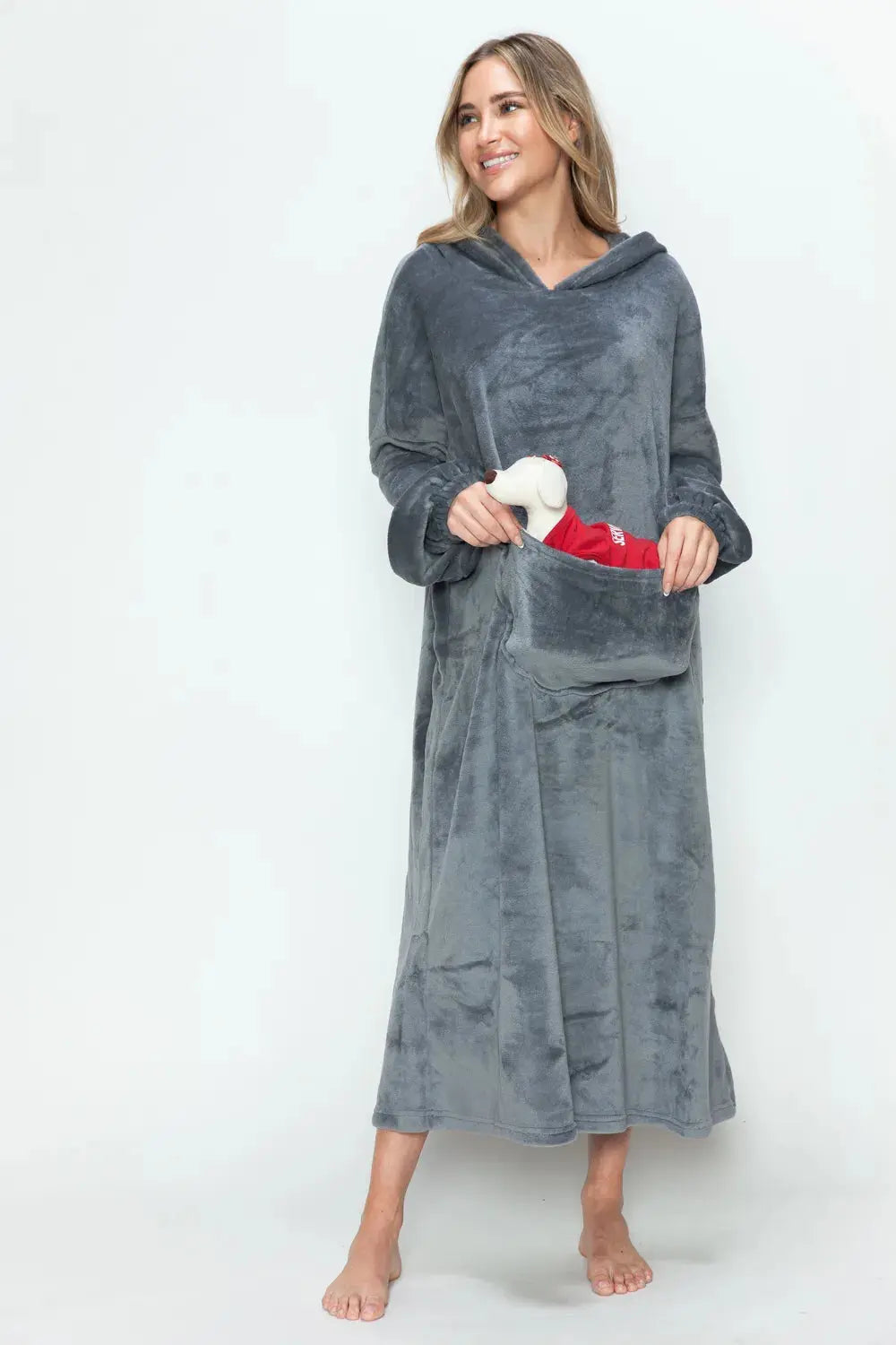 Double Take Pocketed Hooded Midi Lounge Dress  Style Ratio