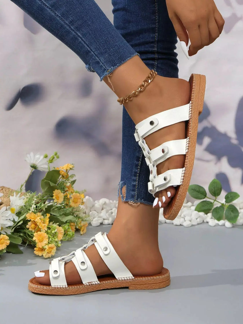 Studded Open Toe Sandals  Style Ratio