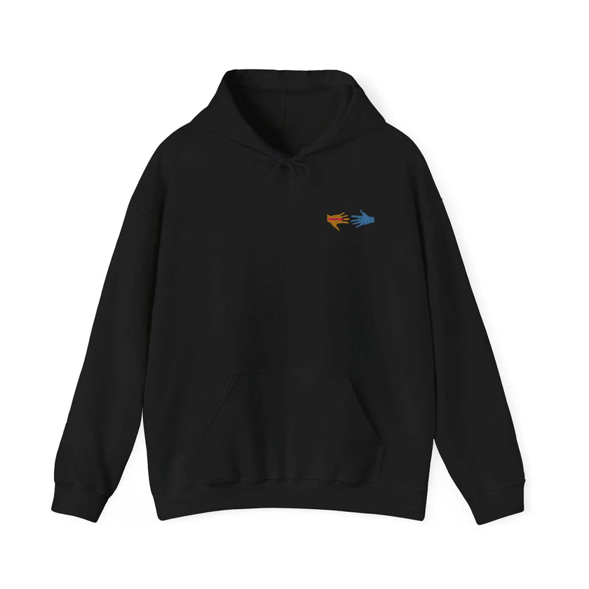 Neurospicy: Colorful Hands w/Words & Butterflies Design Hoodie  Style Ratio