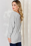 Basic Bae Full Size Ribbed Round Neck Long Sleeve Shirt  Style Ratio