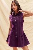 SO ME Button Down Sleeveless Collared Game Day Mini Dress  Style Ratio