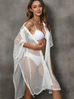 Sheer Mesh Button Up Cover Up  Style Ratio