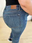 Judy Blue Mid Waist Distressed Slim Jeans  Style Ratio