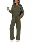 Full Size Long Sleeve Round Neck Top and Pants Set  Style Ratio