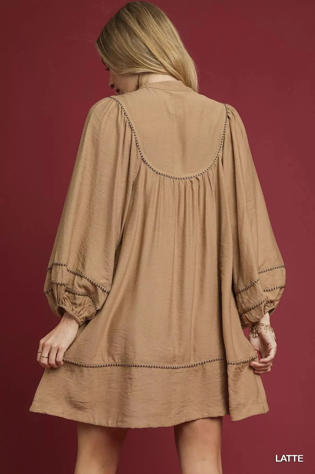 Umgee Boho Peasant Mini Dress with Trim Detail  Style Ratio