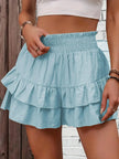 Ruffle Layered High Waist Casual Skort  Style Ratio
