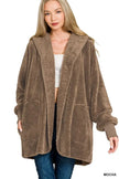 Zenana Hooded Faux Fur Jacket with Pockets  Style Ratio