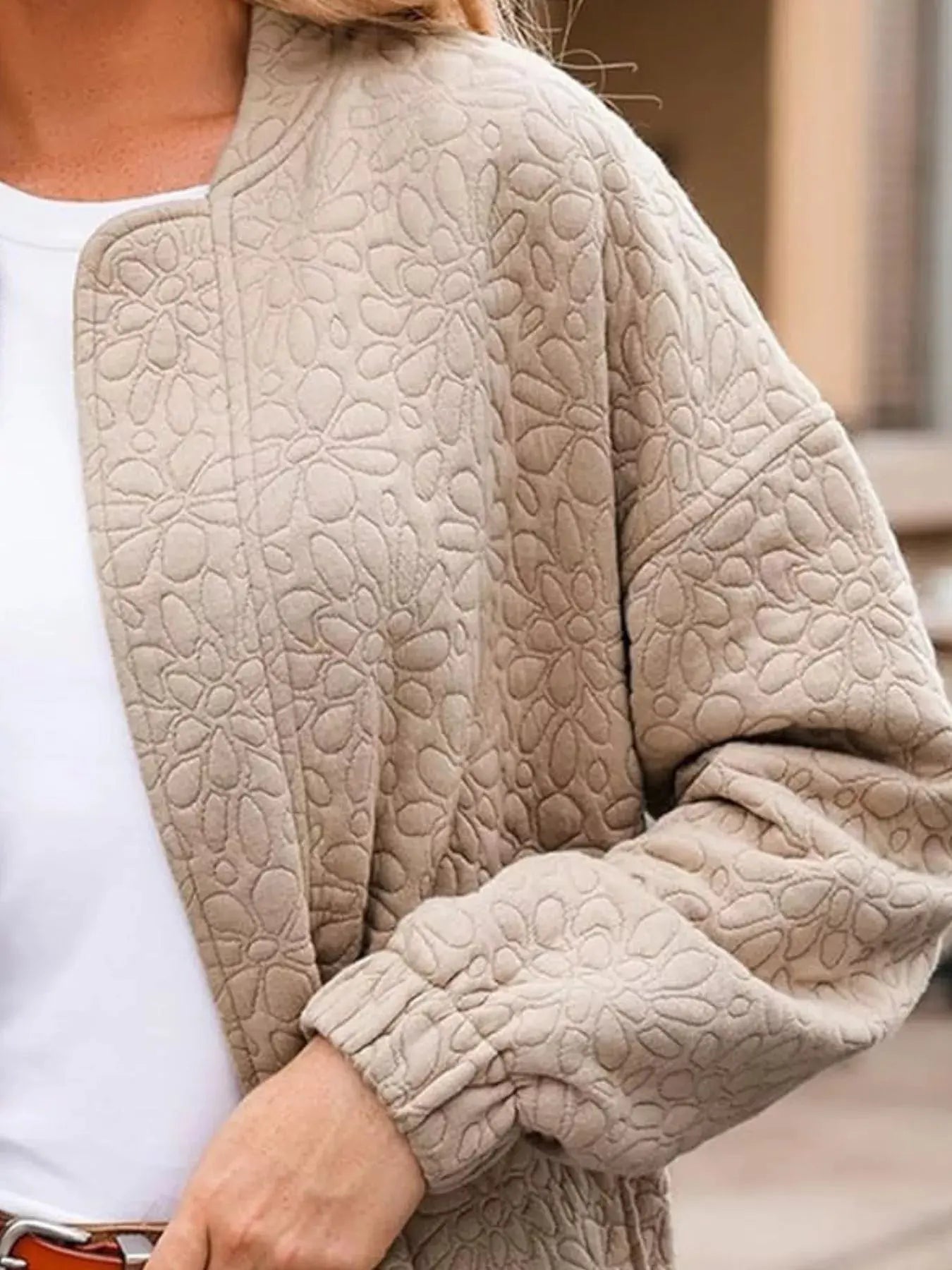 Full Size Floral Quilted Zip Up Jacket  Style Ratio