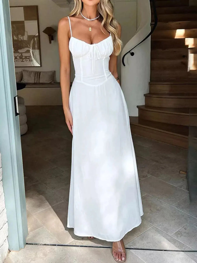 Tie Front Spaghetti Strap Maxi Dress  Style Ratio