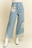 Davi & Dani Lace Applique Wide Leg Jeans  Style Ratio
