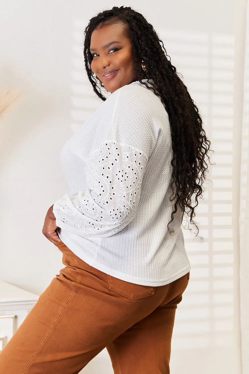Shiny Eyelet Blouse  Style Ratio
