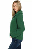 Zenana High Neck Full Zip Sweater Cardigan  Style Ratio