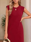 Full Size Slit Round Neck Sleeveless Maxi Tank Dress  Style Ratio