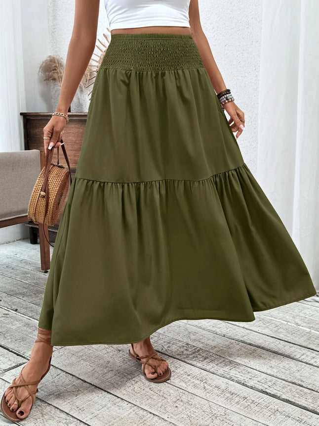 Smocked Waist Tiered Skirt  Style Ratio