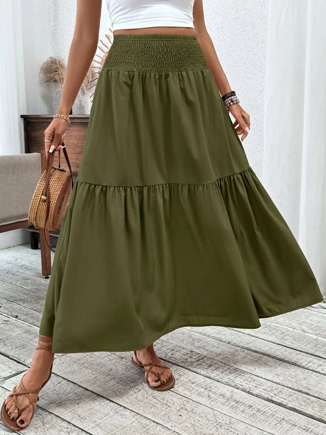 Smocked Waist Tiered Skirt  Style Ratio
