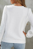 Textured Round Neck Long Sleeve Top  Style Ratio