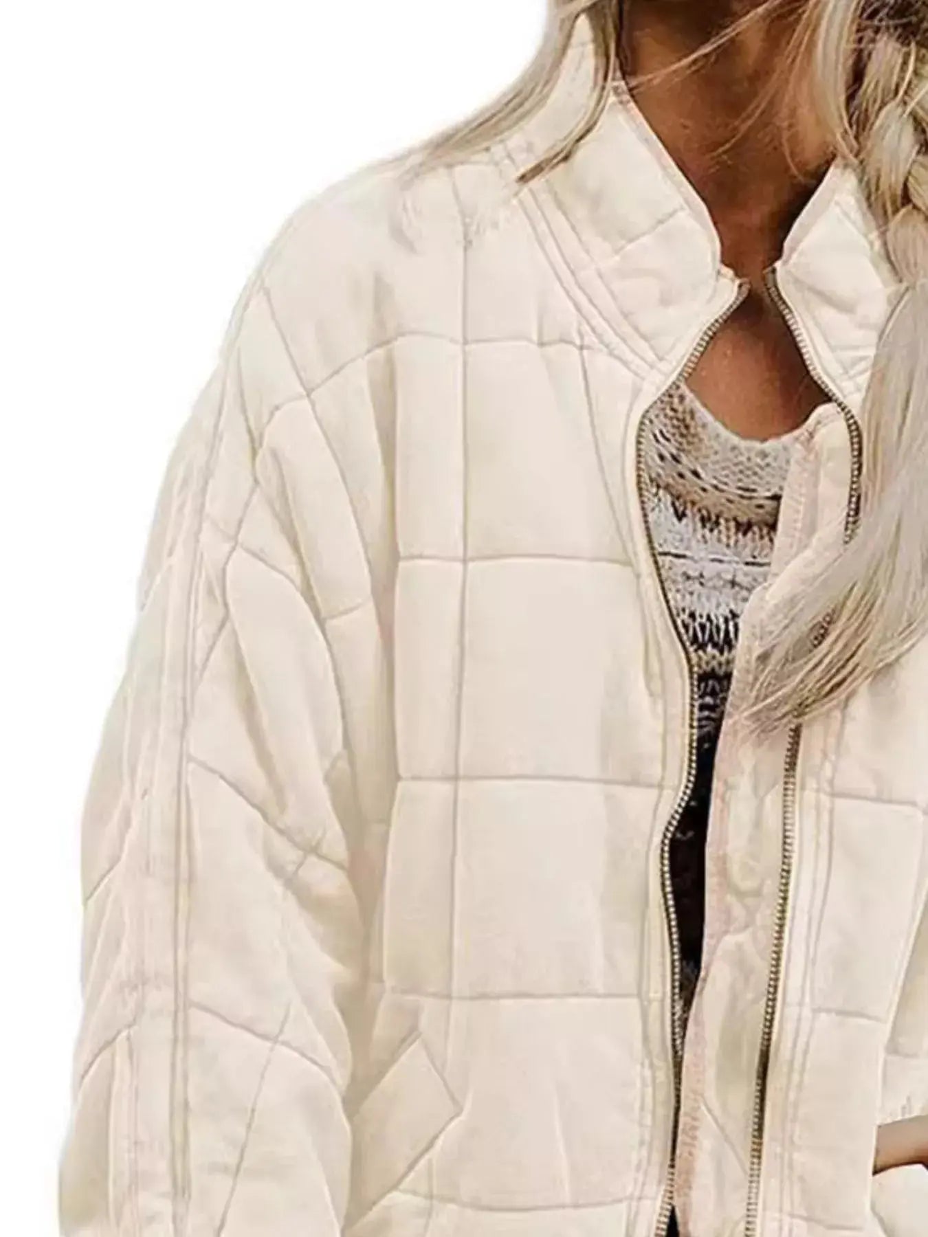 Quilted Zip Up Outerwear  Style Ratio