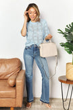 Mandy Ribbed Trim Round Neck Knit Blouse  Style Ratio