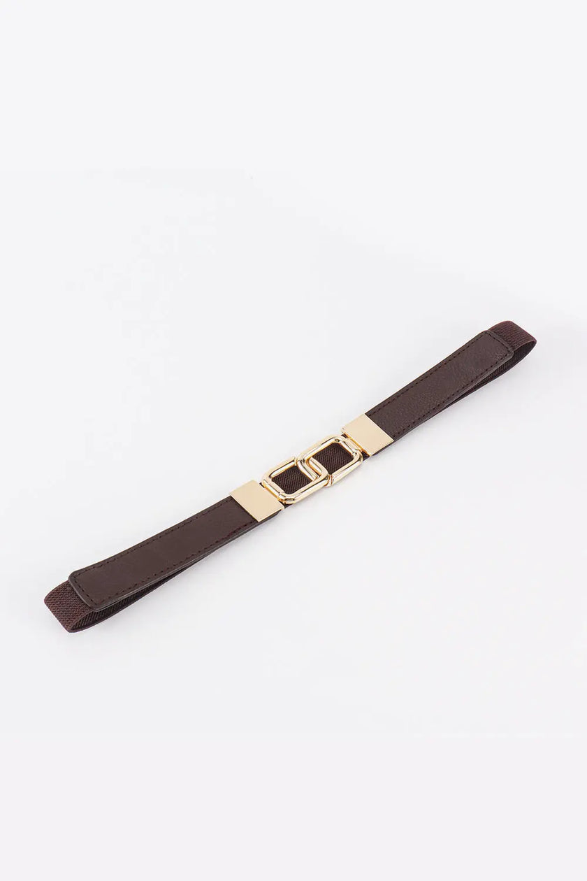 Geometric Double Buckle Elastic Belt  Style Ratio