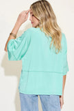 Basic Bae Bamboo Round Neck Exposed Seam Short Sleeve Shirt  Style Ratio