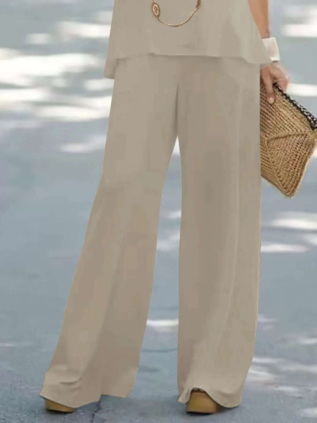 Halter Top and Wide Leg Pants Matching Set  Style Ratio