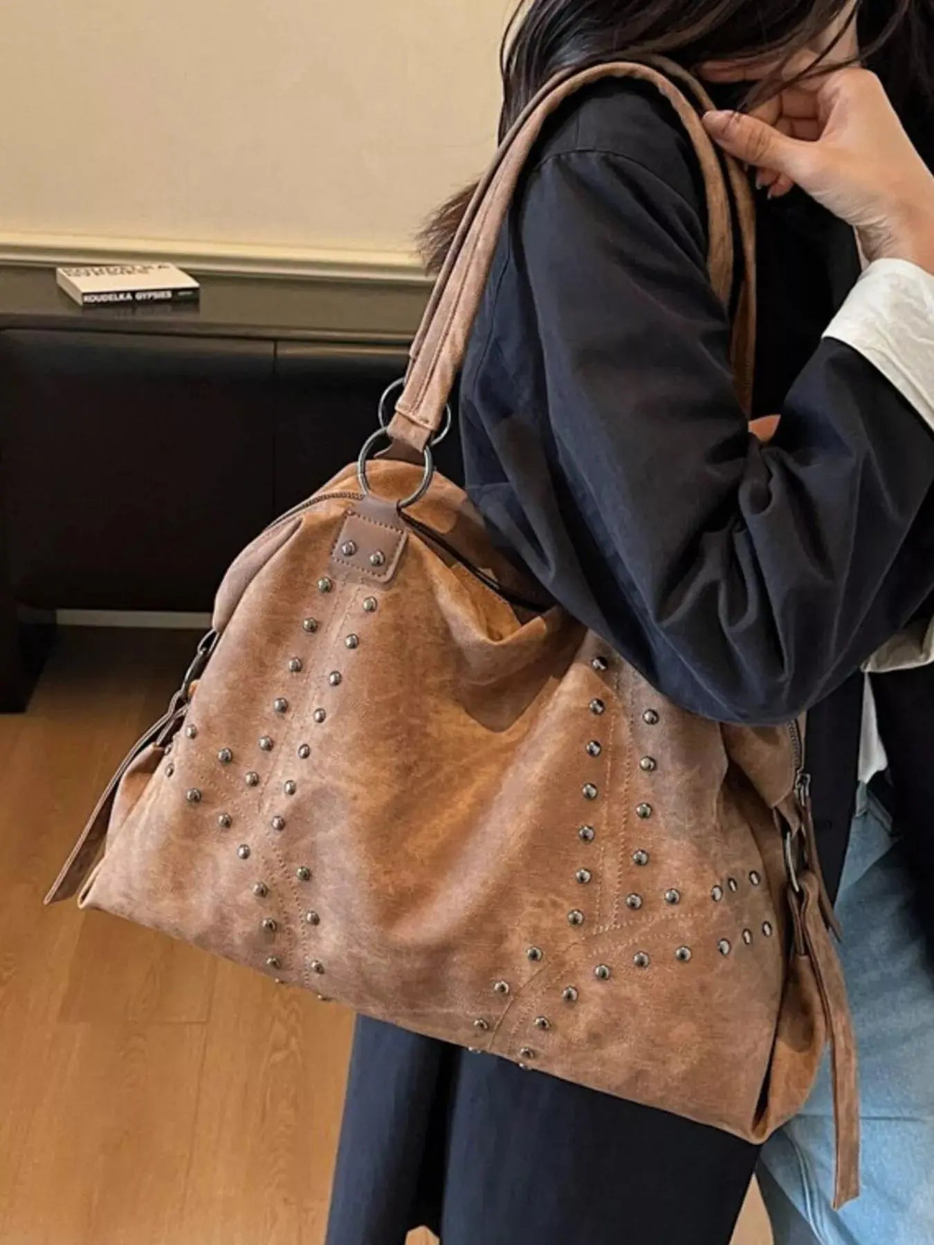 Studded Vintage-Style Handbag  Style Ratio