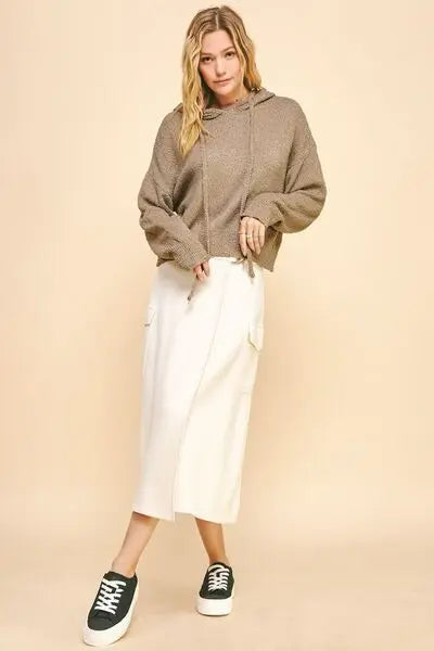 Davi & Dani Drop Shoulder Long Sleeve Hooded Sweatshirt  Style Ratio