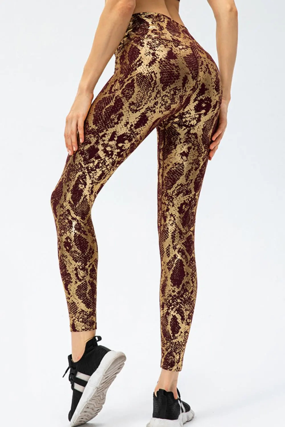 Animal Print Slim Fit Wide Waistband Long Sports Pants  Style Ratio