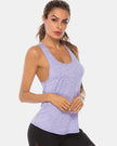 Full Size Scoop Neck Wide Strap Active Tank  Style Ratio