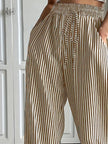 Drawstring Striped Elastic Waist Pants  Style Ratio