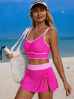 Contrast Trim Drawstring Swimsuit  Style Ratio