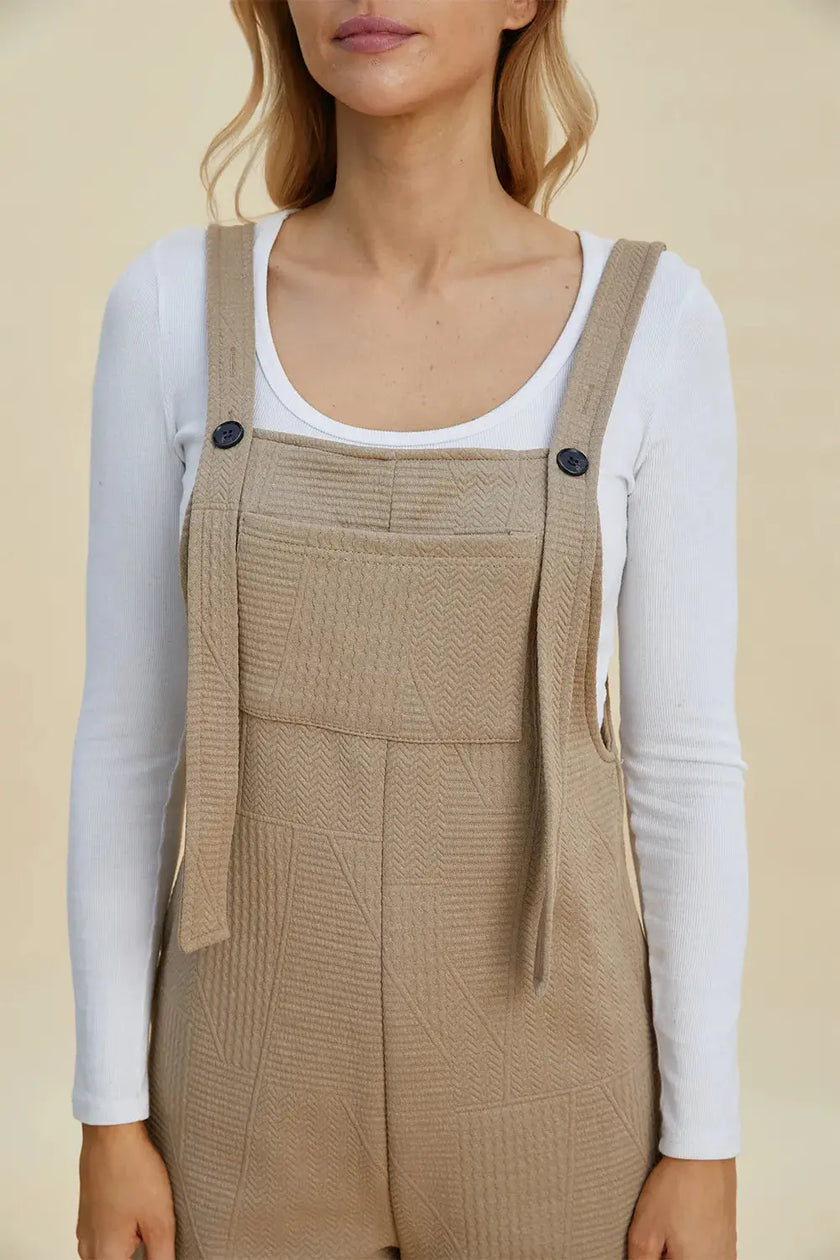 Double Take Full Size Texture Sleeveless Romper  Style Ratio