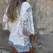 Lace Floral Off-Shoulder 3/4 Sleeve Blouse  Style Ratio