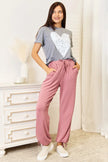 Simply Love Heart Graphic Cuffed Short Sleeve Shirt  Style Ratio