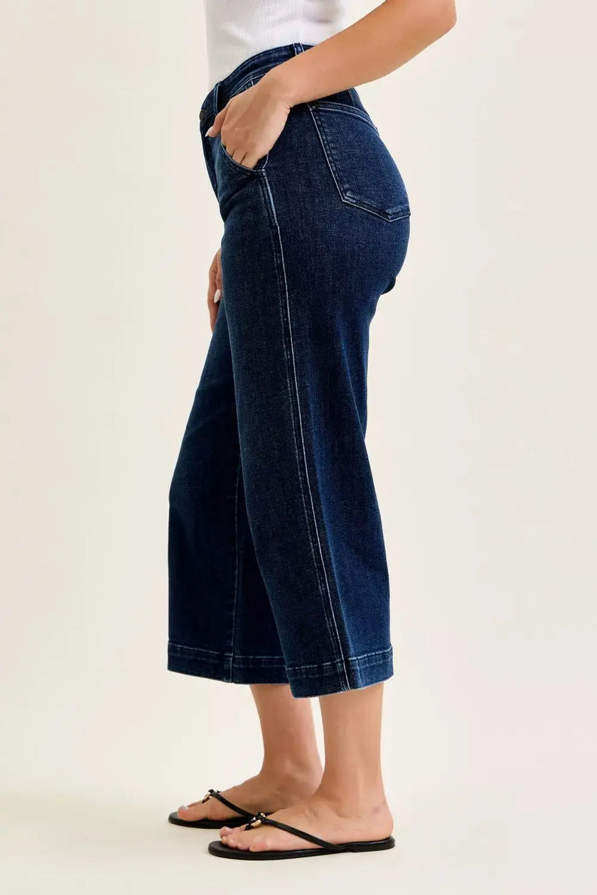 Judy Blue High Waist Ankle Wide Jeans  Style Ratio